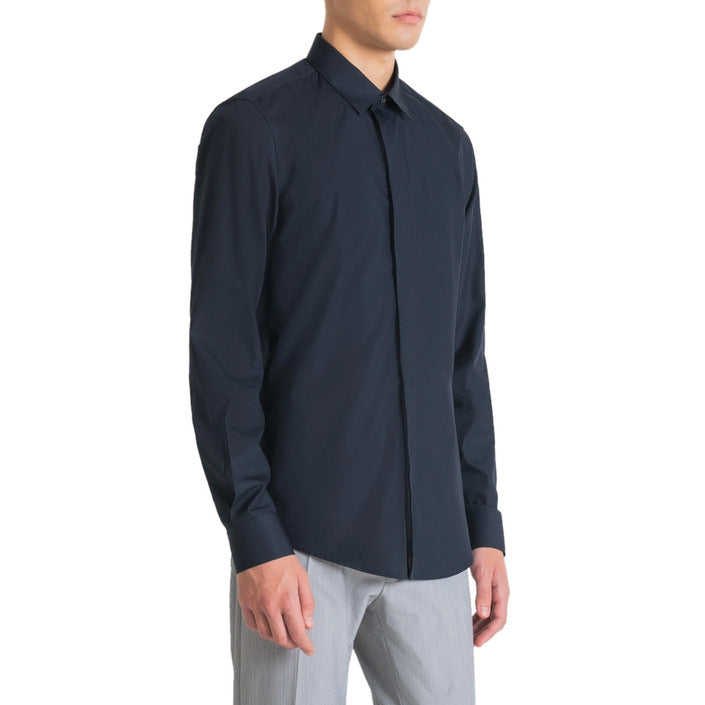 Antony Morato Minimalist Pure Cotton Short Collar Shirt - Navy Blue