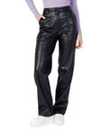 Calvin Klein Jeans Logo Leather-Look Hi-Rise Wide Leg Pants
