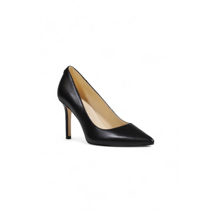 Guess Minimalist Black Leather Pointed Toe Court Heels