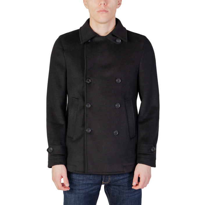 Mulish Minimalist All Black Double-Breasted Waist Length Coat