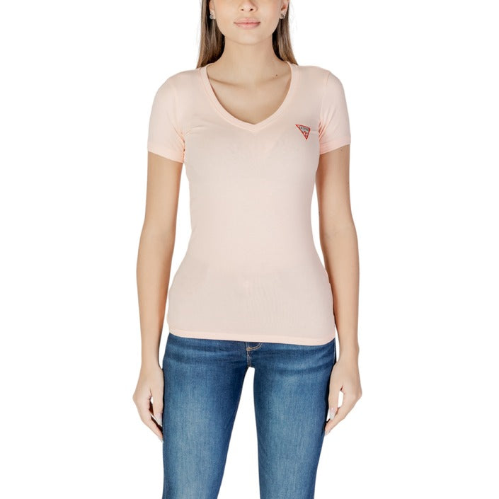 Guess Classic Logo Cotton-Rich V-Neck T-Shirt - Multiple Colors