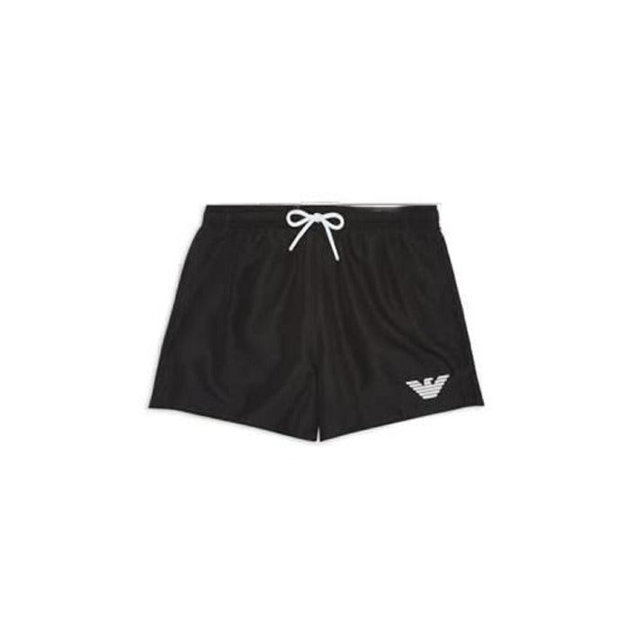 Emporio Armani Logo Athleisure Quick Dry Swim Shorts - black 