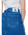 Calvin Klein Jeans Logo Indigo Blue Classic Maxi Denim Skirt