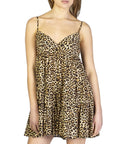 Aniye By Sweetheart Neckline Leopard Print Tiered Mini Dress