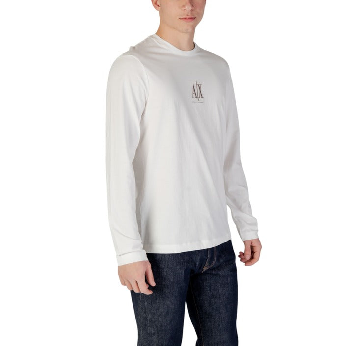 Armani Exchange Logo 100% Cotton Crewneck Long Sleeve Top