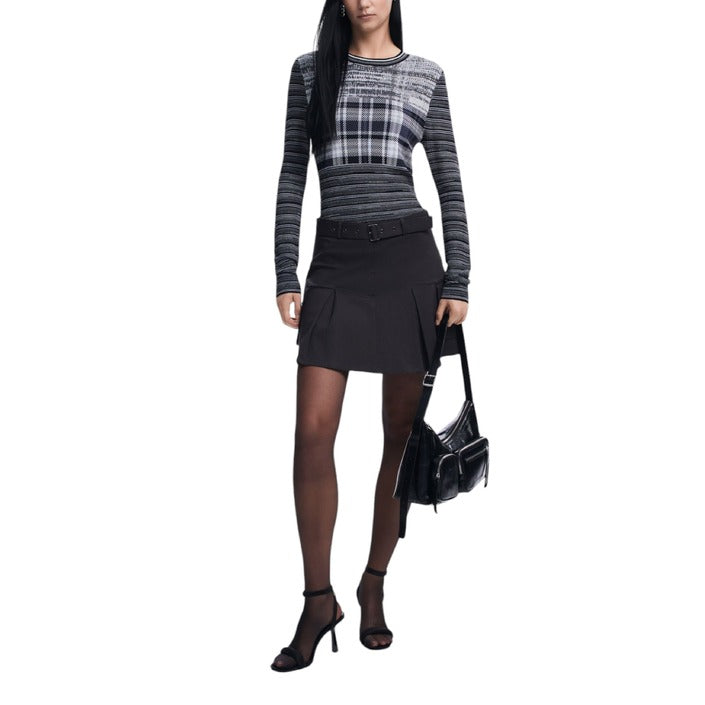 Desigual Checkered Fitted Knit Top