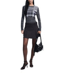 Desigual Checkered Fitted Knit Top