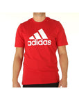 Adidas Logo 100% Cotton Athleisure T-Shirt - red