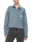 Calvin Klein Jeans Logo Organic Cotton-Blend Button & Collar Shirt Jacket