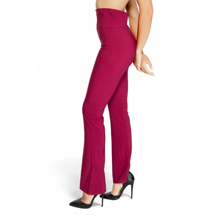 Rinascimento High Waisted Boot Cut Suit Pants - Red Bordeaux 