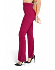 Rinascimento High Waisted Boot Cut Suit Pants - Red Bordeaux 