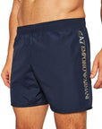 EA7 By Emporio Armani Logo Athleisure Quick Dry Swim Shorts - Dark Blue