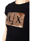 Armani Exchange Sequin Embellished Logo Pure Cotton T-Shirt - Multiple Colors