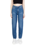Calvin Klein Jeans Logo Pure Cotton Mid-Blue Tapered Ankle Jeans