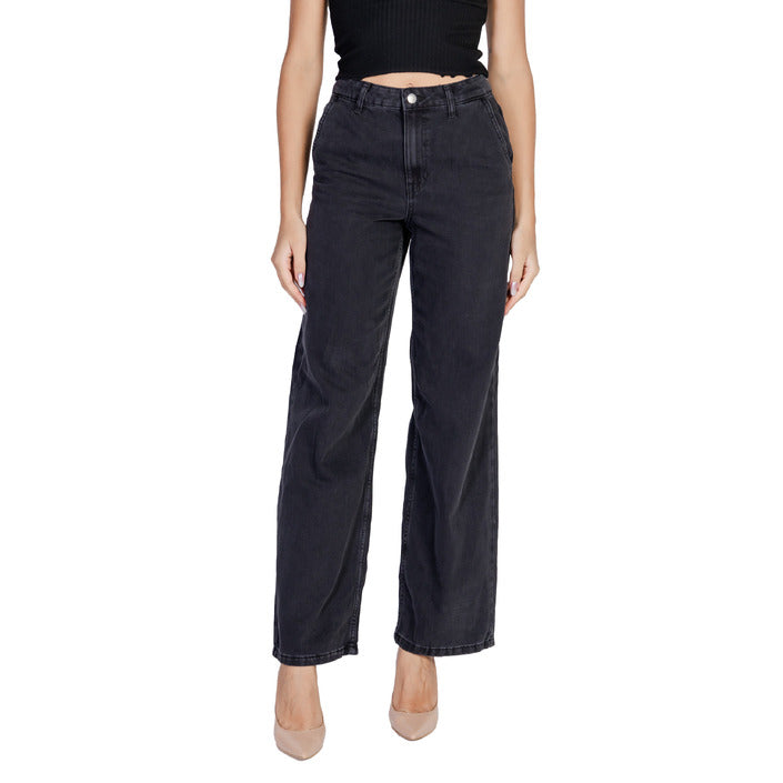 JDY Minimalist Wide Leg Baggy Black Denim Jeans