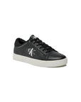Calvin Klein Jeans Logo Leather Chunky Sole Low Top Lace-Up Sneakers - black 