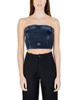 Calvin Klein Jeans Logo Strapless Tube Crop Top - 100% Recycled Cotton