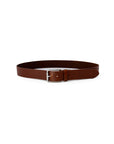 Calvin Klein Jeans Minimalist Genuine Brown Leather Square Buckle Belt