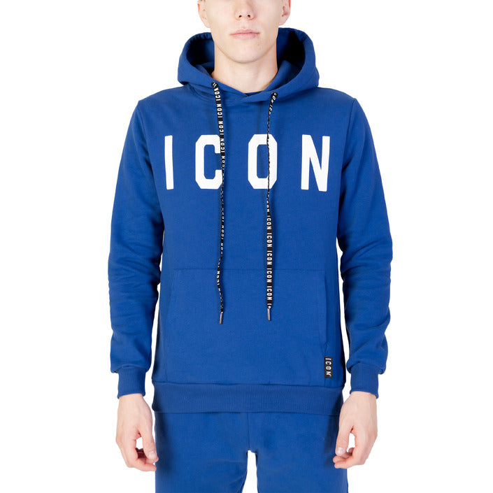 Icon Logo Pure Cotton Athleisure Hooded Pullover - Medium Blue