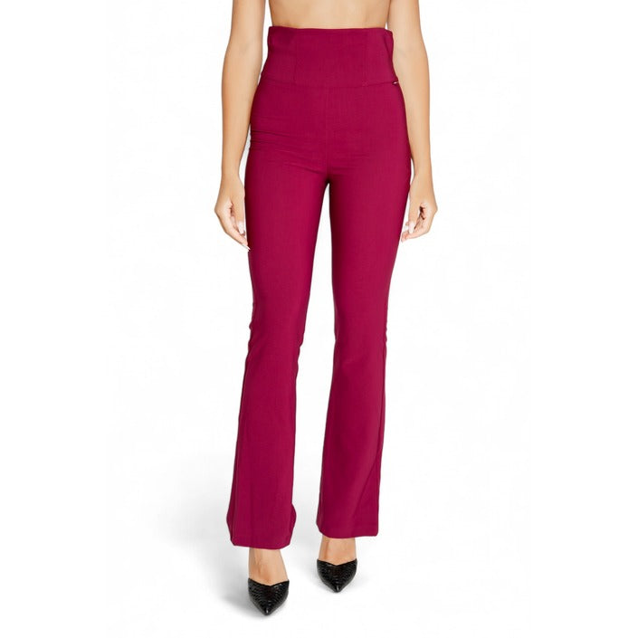 Rinascimento High Waisted Boot Cut Suit Pants - Red Bordeaux 