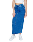 Calvin Klein Jeans Logo Indigo Blue Classic Maxi Denim Skirt