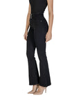 Only Minimalist High Waist Flared Fit Cotton-Blend Black Pants