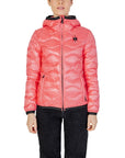 Blauer Logo Hooded 100% Down Puffer Jacket - pink