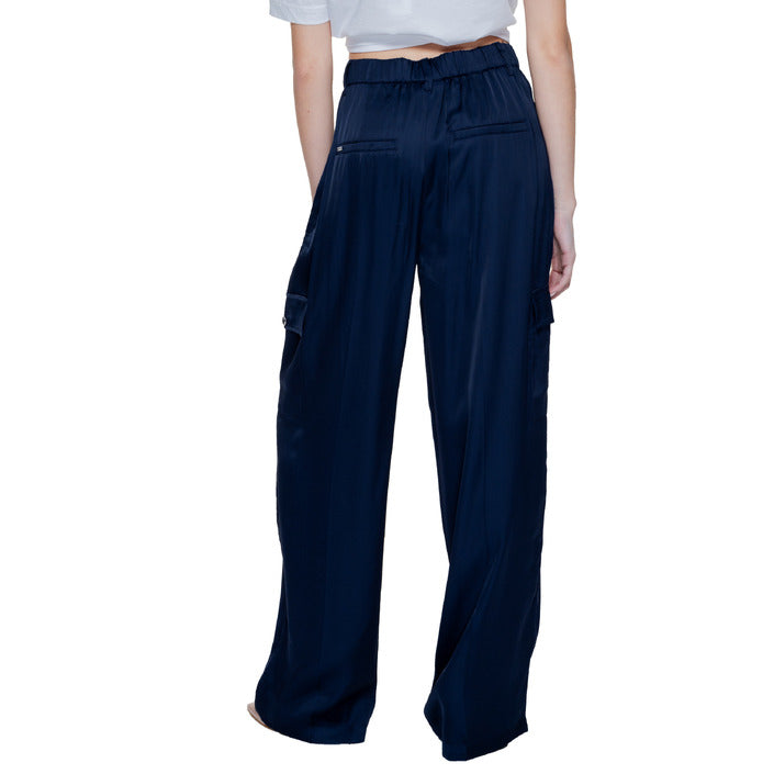 Street One Blue Wide Leg Cargo Pants