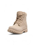 Timberland Minimalist Genuine Leather Nude Cream Lace-Up Boots