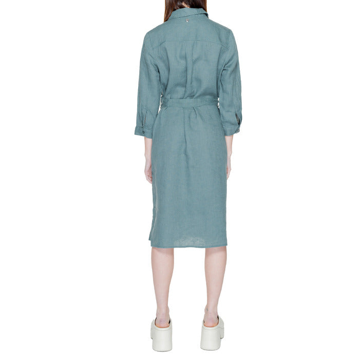 Street One 100% Linen Shirt Dress - green