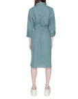 Street One 100% Linen Shirt Dress - green