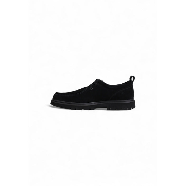 Calvin Klein Minimalist Suede Leather All Black Lace-Up Moccasin