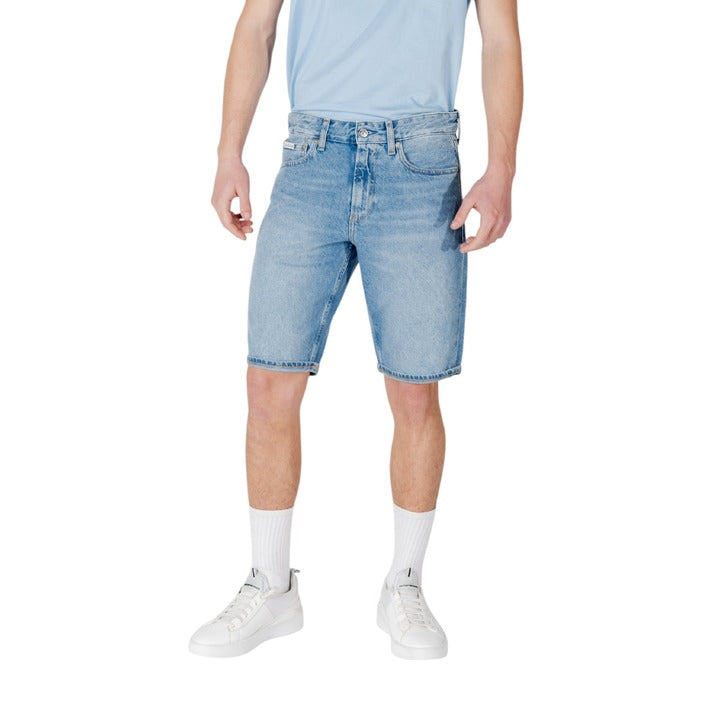 Calvin Klein Jeans Logo Light Wash Denim Shorts