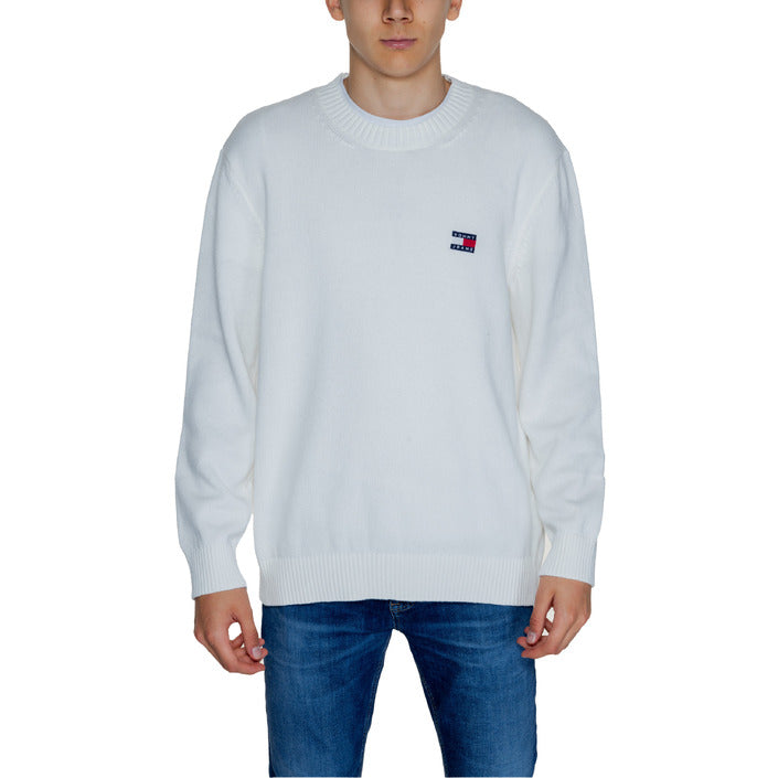 Tommy Hilfiger Jeans Logo White 100% Cotton Knit Sweater