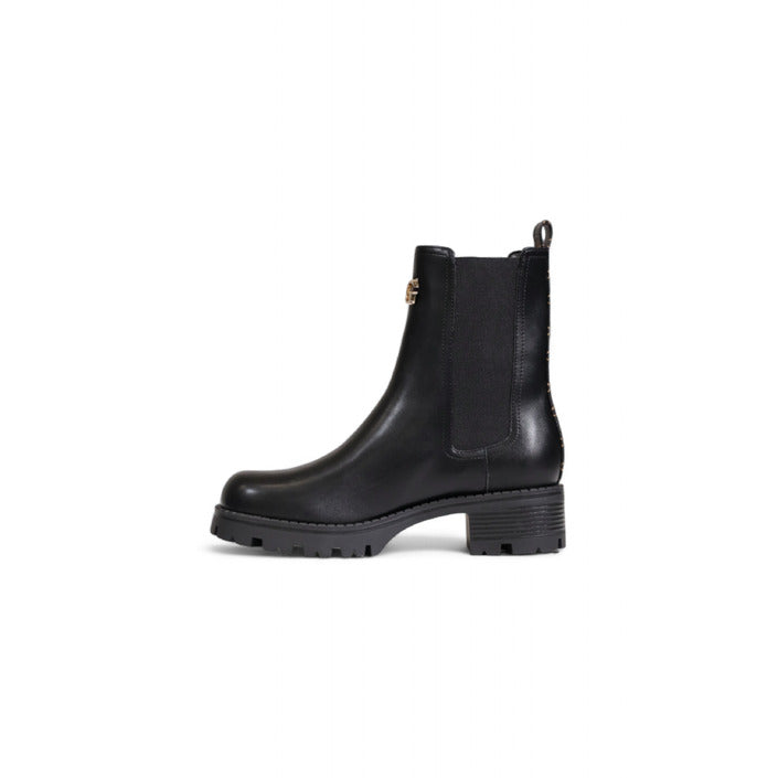 Guess Logo All Black Vegan Leather Chelsea Boots