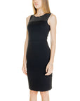 Armani Exchange Logo Sleeveless Midi Black Dress