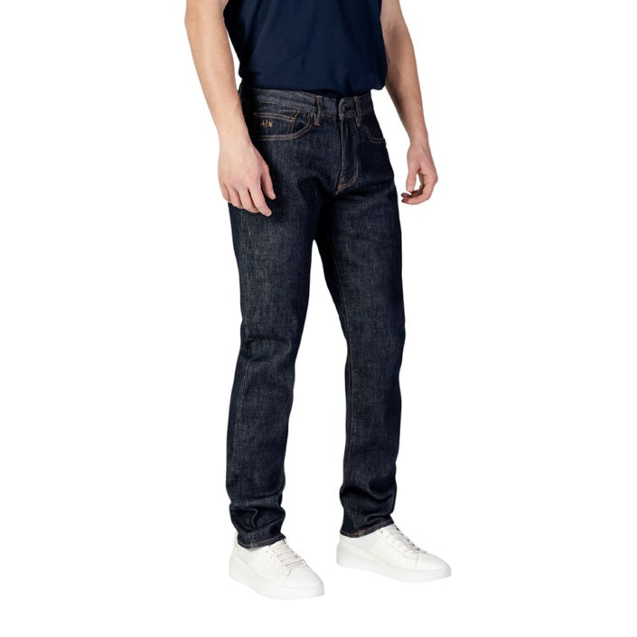 Armani Exchange Logo Slim-Straight Leg Fit Dark Indigo Jeans