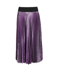 Liu Jo Lustrous Purple Pleated Midi Skirt