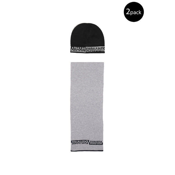 Armani Exchange Logo Scarf & Beanie Set - Wool Blend