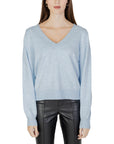 Vila Clothes V-Neck Sweater & Knit Top - light blue