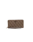 Guess Logo Monogram Vegan Leather Wristlet Zip Clutch Purse - 2 Shades