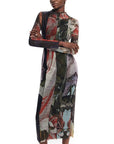 Desigual Abstract Art Long Sleeve Midi Dress