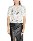 Morgan De Toi White Lace Puff Sleeve Top