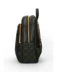 Guess Logo Badge Quilted Black Vegan Leather Backpack