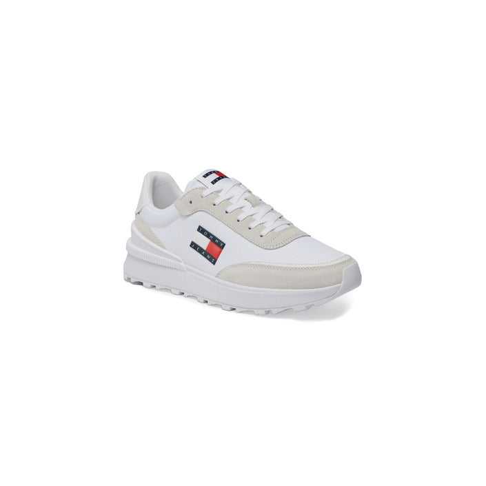 Tommy Hilfiger Jeans Logo Low Top Lace-Up Sneakers - beige/white
