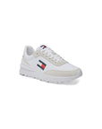 Tommy Hilfiger Jeans Logo Low Top Lace-Up Sneakers - beige/white