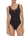 EA7 By Emporio Armani Logo Low Back One Piece Swimsuit