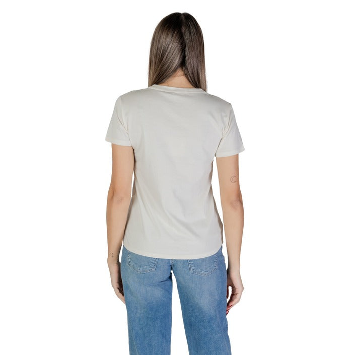 Liu Jo Logo V-Neckline Loose T-Shirt 100% Cotton