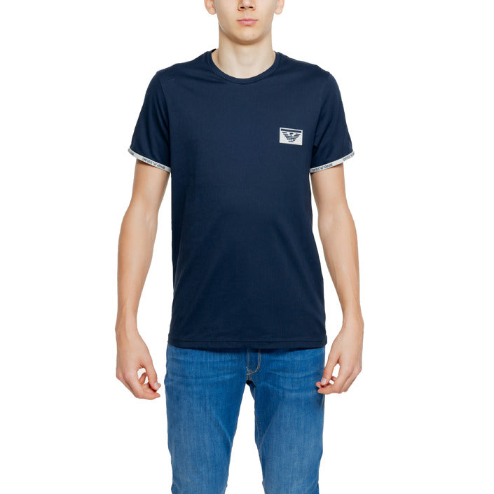 Emporio Armani Logo 100% Cotton T-Shirt - navy
