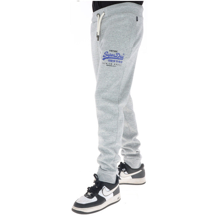 Superdry Logo Cotton-Blend Athleisure Joggers - grey marle